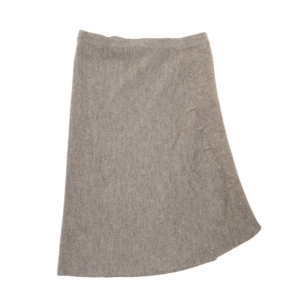 Beyond Threads Midi Skirt Women XL Knit A-Line Alpaca Wool Blend Grey Heather